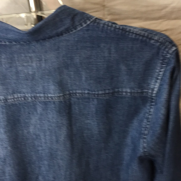 Pure Energy Plus Size Denim Button Front Shirt - Picture 9 of 9